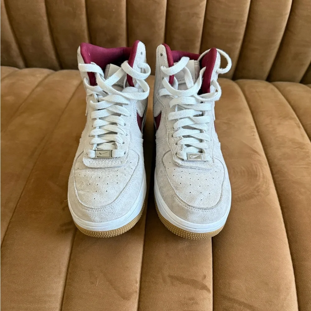 The Nike Air Force 1 Sculpt Grey Suede/Teal & Berry Sz 6.5 - Picture 4 of 11